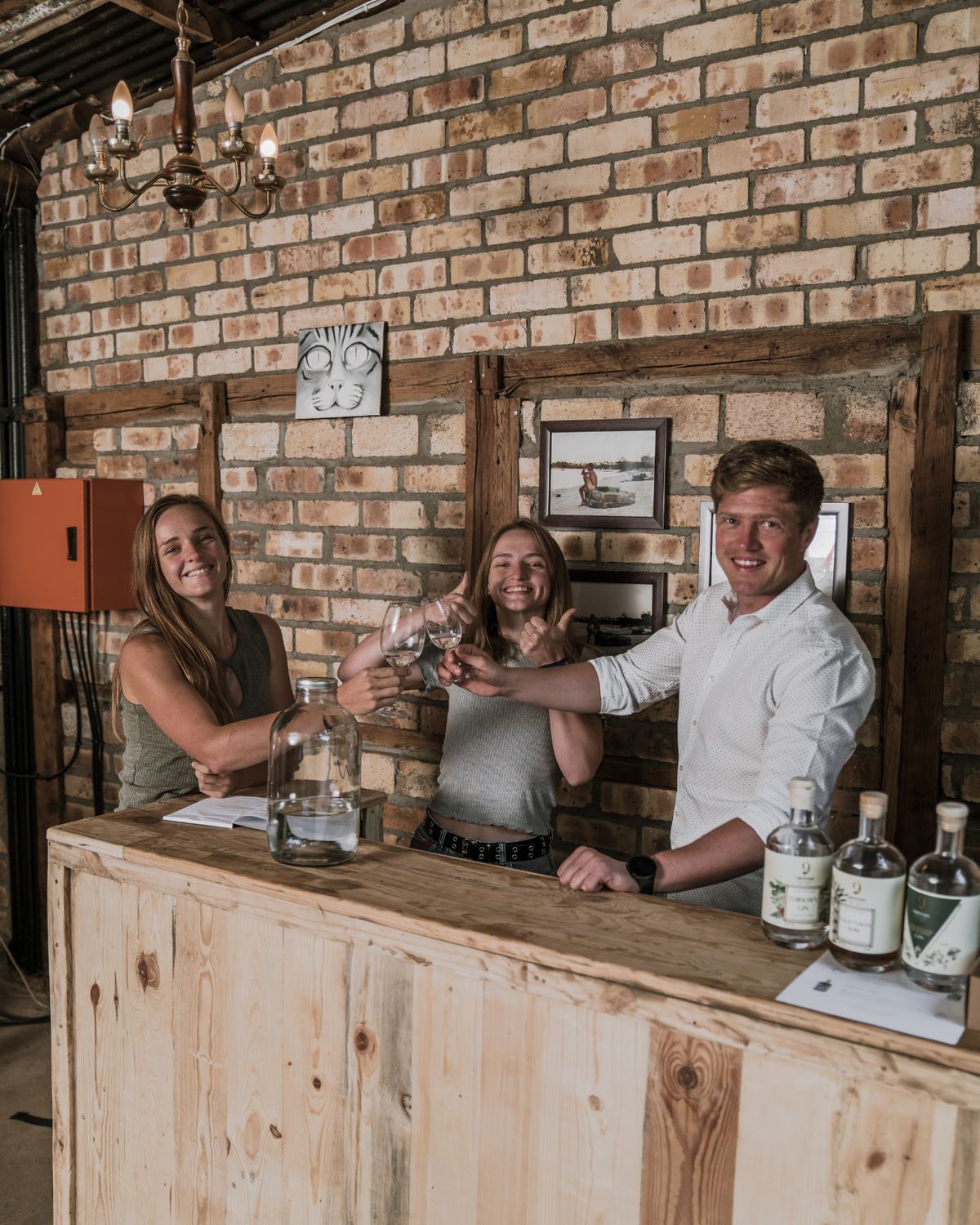 The team behind the tasting bar
